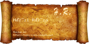 Házi Róza névjegykártya